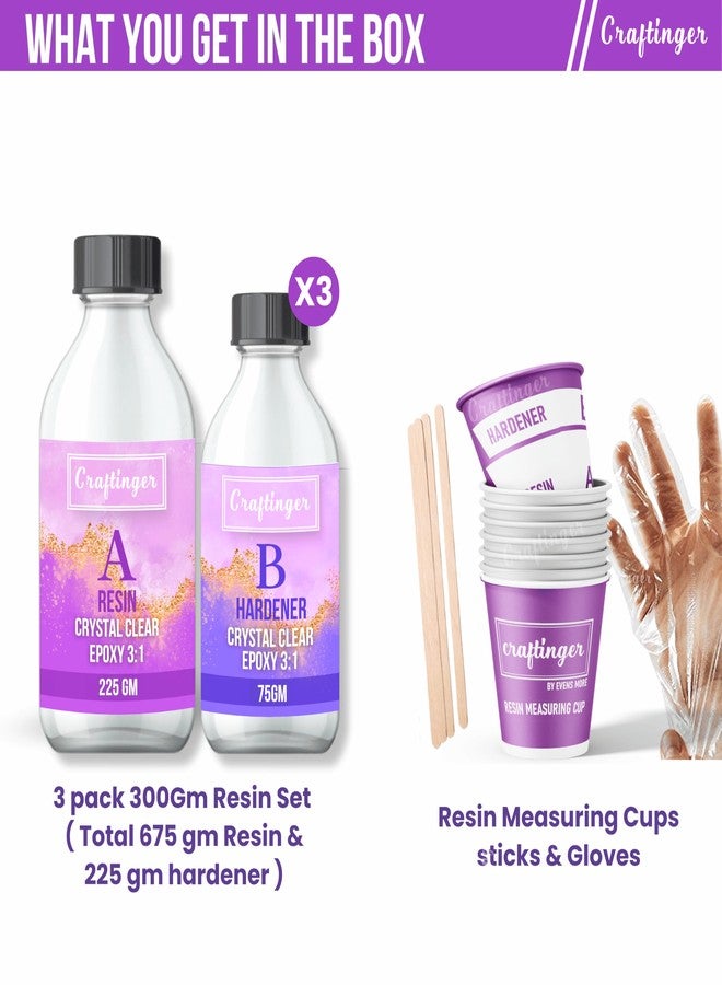 Craftinger Cryastal Clear All In One Epoxy Resin 3:1 Mixing Ratio For Resin Art (900 Gm) - Image 5